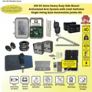 Single Solar Automatic Gate Opener 24V Extra Heavy Duty System 20W Solar Panel