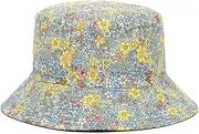 [SAKVILSEC] Reversible Bucket Hats Floral Print Sunscreen Men Women Fisherman Cap Cotton Panama Double Side Outdoor Sun Hat