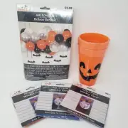 Halloween Party Supplies LOT Bundle Decor Cups, Balloon Arch, Window Covers