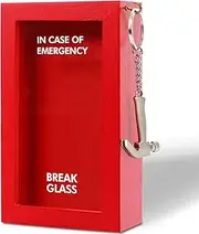 JULEASEL Funny Gift Emergency Box w/Hammer, Break in Case of Emergency Box, Personalized Prank Gag Gift for Birthday Holiday, Funny Desk Decor, White Elephant Gift for Friend Coworker Family