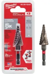 Brand New Milwaukee 48-89-9243 #3 Impact Step Drill Bit 3/16" - 3/4"