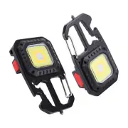 2Pcs Keychain Work Light Mini COB Lamp IP66 LED Flashlight With Bottle Opener