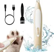 Dog Paw Trimmer, Pet Foot Hair Trimmer with LED Light, Rechargeable Low Noise Cat Hair Trimmer for Grooming Pet Hair Around Paws, Eyes, Ears, Face, Rump