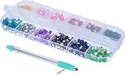 TEHAUX 1 Set Manual Drilling Pen DIY Diamond Craft Material Kit Dotting Pen Nail Art DIY Handicraft Pens Nail Art Tool Manicure Tool Hot Pen Rhinestones Tools Stainless Steel