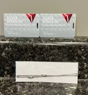 Delta Silver Medallion luggage tags - New With Silver Cords
