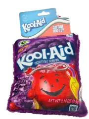 Kool Aid Package Shaped Plush Dog Purple Crinkle 8 Inches Tall Multicolor