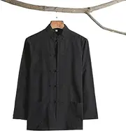 [ZIRIA] Clothing Men Hanfu Top Cotton Tang Suit Clothes Kung Fu Tai Chi Coat Blouse China Style Vintage Long Sleeve
