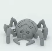 BLUE BEETLE SCARAB Flexi Figure Articulated Gray 5" 3D Printed Figure