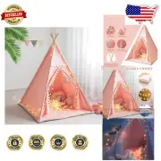 Spacious Kids Play Tent with Star Lights, Carry Case & Soft Mat - Safe & Durable
