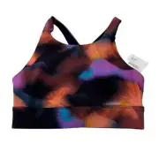 Fabletics NEW NWT Women's XS Abstract Print Sports Bra Wide Straps Elastic Band