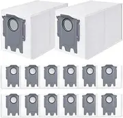 14 Pack Dust Bags Replacement for Roborock QV 35A/Saros 10/10R/Qrevo/Q RevoS/Qrevo Pro/Plus/MaxV/Master/Curv S5X/Edge S5A/S8 MaxV/S8 Max Ultra Robot Vacuum Cleaner, 2.7L Large Capacity Bags