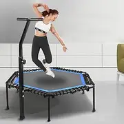 OZFIT 50" Foldable Mini Trampoline,Fitness Rebounder with Adjustable Foam Handle,Exercise Trampoline for Adults Indoor/Outdoor Workout