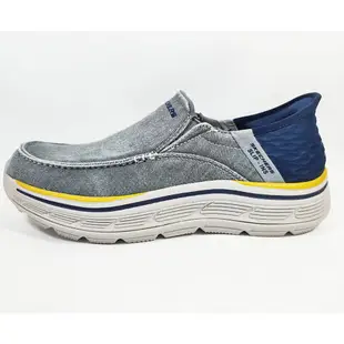 零碼特價 SKECHERS 瞬穿SLIP-IN健走男鞋 Remaxed Goga Mat Arch足弓支撐鞋墊 休閒鞋 204839BLU [陽光樂活] (E3)