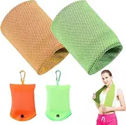 XUZWECP Pack of 2 Cooling Towels, Sports Towel, Microfibre, Sports Towel, Gym, Cool Towel with Cooling Function