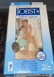 Jobst UltraSheer Stockings 15-20 mmhg Compression Lace Thigh Closed Toe 119382