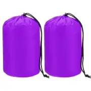2-Pack Stuff Sack, Waterproof Outdoor Storage Sacks for Backpacking [Purple]