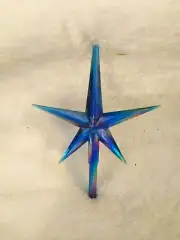 Large Blue Iridescent Aurora Star for Ceramic Christmas Tree Topper
