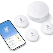 Winees WiFi Water Leak Detector, 3 Pack Water Sensors with 100dB Adjustable A...