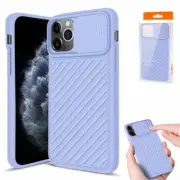 Case for Iphone 11 Pro Max Liquid Silicone Camera Shield Slide Protector Purple