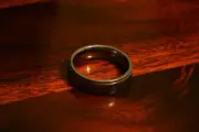 Men's titanium raised centre band ring, US 9.5, 6 mm width & ring box, RRP $248