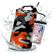 Waterproof Dry Bag,Roll Top Orange Camouflage Small Waterproof Backpack 5L/10...