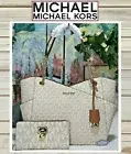 NWT MICHAEL KORS Jet Set Travel Large Chain Shoulder BAG + WALLET SET In VANILLA