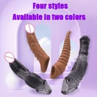 Long Extender Enlargement Sex Condom Penis Sleeve Toys for Men Delay Lock Ring