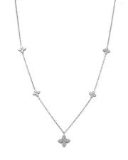 Roberto Coin 18K White Gold Love by the Inch Diamond Flower Station Necklace, 15-17