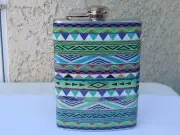 8 oz Stainless Steel Tribal Design Flask Alcohol Whisky Container Great Colors