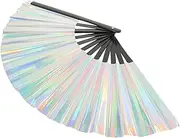 NOLITOY Hand Fan Misting Fan Large Folding Hand Fan for Festival Party Portable Folding Hand Fan PVC Bamboo Handheld Fan for Weddings