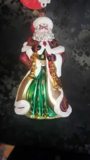 Christopher Radko "Chiming Claus" #1017268 Hand Blown Glass Ornament - Poland