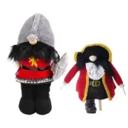 Pirate/Knight Doll for Desk Decorations Standing Faceless Doll Dwarfs Sculpture
