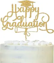 Happy Graduation Cake Topper, Congrats Grad 2023, Congratulations, Glittery Class of 2023 Grad Party Decorations