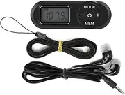 Portable FM Radio Receiver, Portable DSP Mini 1.1 Inch LCD Digital FM Radio Music Player, Black with Headphones
