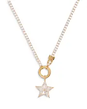kate spade new york Cubic Zirconia Star Statement Pendant Necklace in Gold Tone, 18-21