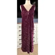 NWT New $140 Anthropologie Romantic Lounge Slip Purple Velvet Midi Dress XS