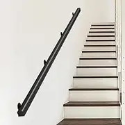 Solid Wood Staircase Banister Handrails - 440LBS Load Capacity, Wall Hand Rails for Stairs - 1.8m 2.4m 3m 3.5m 4m 4.5m, Stairs Handrail - Indoor Outdoor(12ft/360cm)