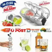 4 Large Ice Ball Maker Cube Tray Big Silicone Mold Sphere Whiskey Round MouldRL