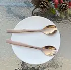 Stainless Steel Salad Server Set 9.7 inch Length Salad Spoon and Fork Set of ...