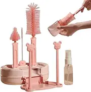 Travel Bottle Cleaner Kit,Bottle Cleaner Brush Set - Nipple Straw Washing Tool for Pipes Food Boxes Tumblers Drinking Glasses