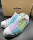 NEW SZ 10 EU 44 Native Shoes Jefferson Lightweight Beach Sneaker Adult Rainbow