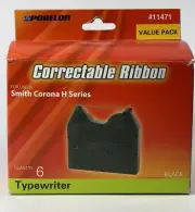 6 Porelon 11471 Smith Corona Correctable Mylar Typewriter Ribbons
