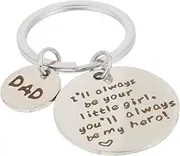 [VALICLUD] Stainless Steel Key Holder Keychain for Dad Elegant Father Day present Key Ring Keepsake for Father Day Memories