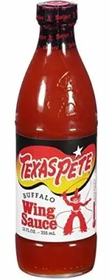 Lot of (3) Texas Pete Buffalo Wing Sauce 12oz Glass Bottles Medium Hot Chicken