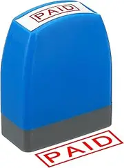 uxcell Paid Stamp Self Inking, Red Ink Office Stamps Pre Inked Message Stamp Refillable Business Stamp Style 1, Blue