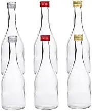 STOBAZA 6pcs Drink Bottle Cold Reusable Woozy Wine Bottle with Juice Clear Bottles Empty Liquor Lids Transparent Glass Random Color