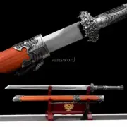 Chinese Dao 唐横刀 Folded Steel Redwood Sheath Real Sword KIRIHA ZUKURI for Display