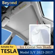 4pcs Car Top Split Sunshade Cover Heat Insulation Crystal Sunshade Cover Roof Sunshade Front Rear Sunroof Skylight for T