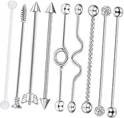 [ANDRESLAD] Earring Studs Industrial Barbell Earring Piercing Jewelry Barbell Ear Jewelry Arrows Screw Set