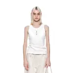 サウナMATIN KIM PINTUCK SLEEVELESS TOP IN 白色背心